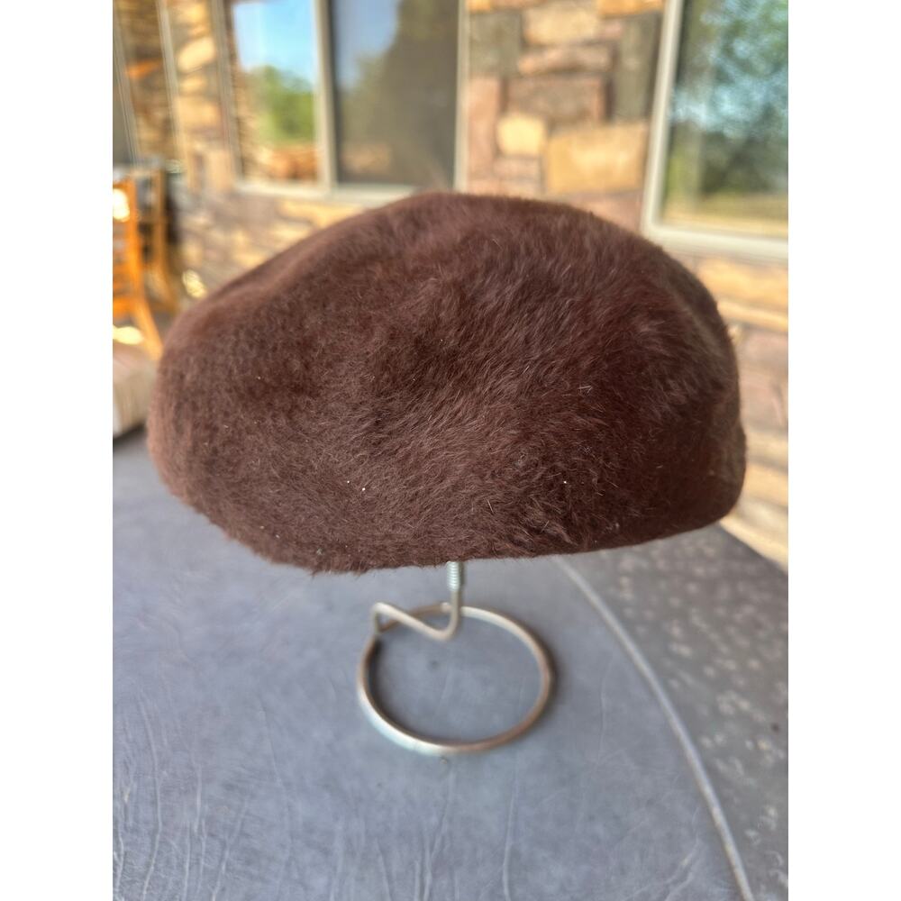 Vintage Borsalino Antica Casa Brown Fur Felt Beret Hat Made in Italy
